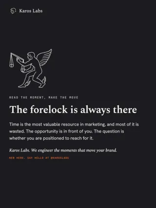 Slide 3: The forelock is always there, with a line drawing of Kairos